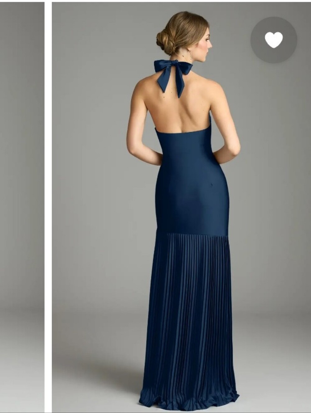 Elegant Blue Halter Pleated Evening Dress - AZAZIE Nayeli - Picture 3 of 15
